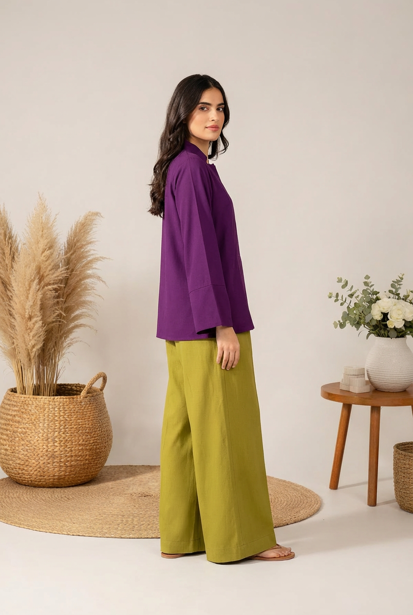 2 PIECE SOLID PURPLE CO-ORD SET